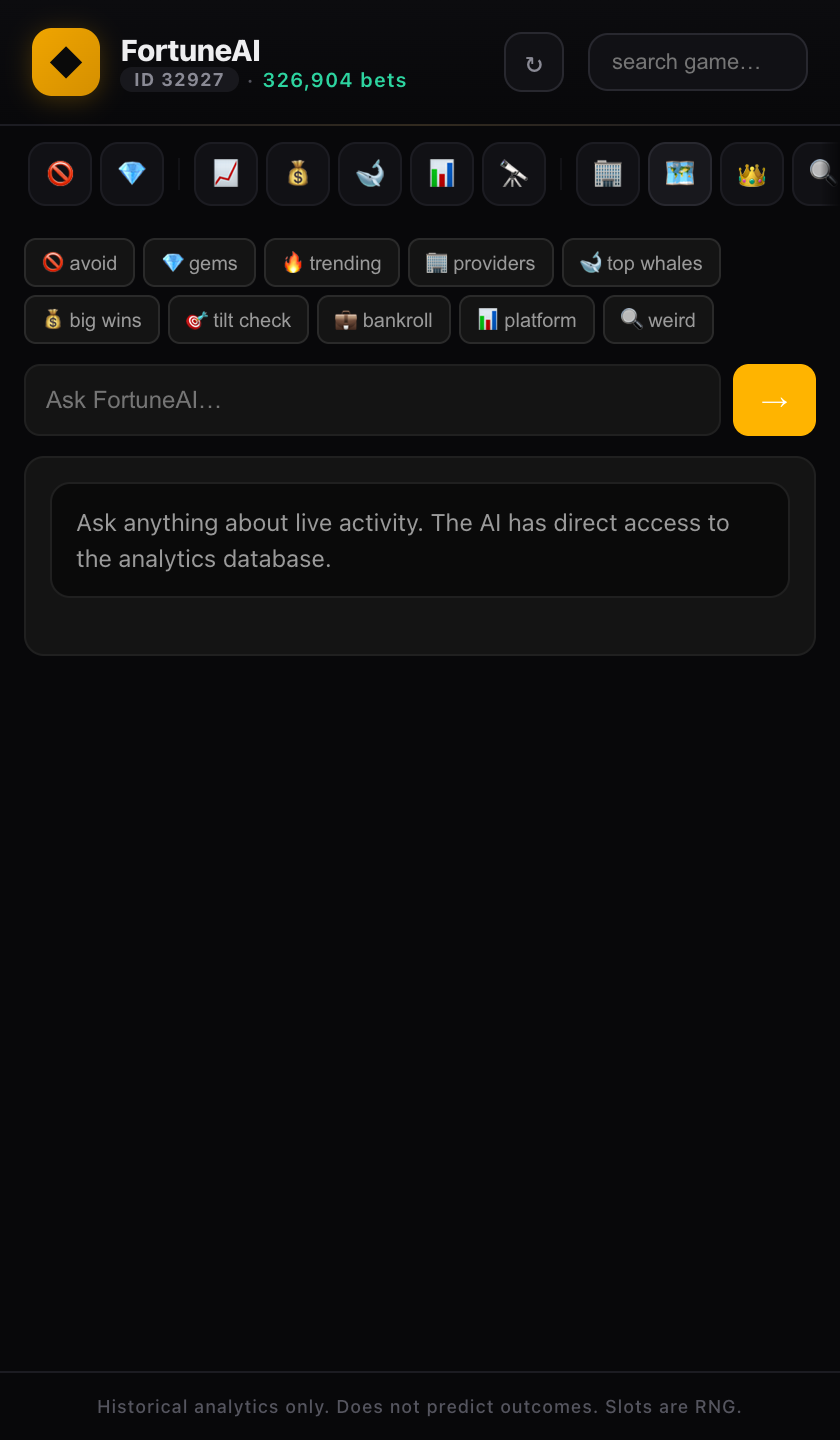 AI chat interface over live data